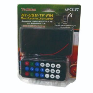 UP-321BC Modulo Reproductor Externo BT-USB-TF-FM - Incluye adaptador 12V DC y Control Remoto - Techman.