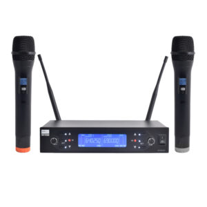 XMI-IU200B Kit de Micrófonos Dobles UHF Inalámbricos de Mano 100 Frecuencias Variable Dream Sound