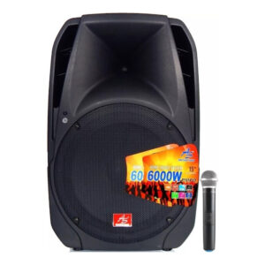 ASPA159X Cabina Activa 15" Recargable 500W con Micrófono Inalámbrico American Sound.