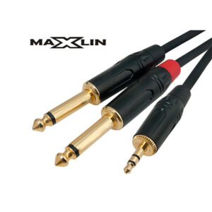 MX550L3-6 Cable 3.5mm TRS a 2 Plug 1/4 TS 3.6 Mts Maxlin