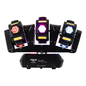PL1210S Barra Móvil con Triple Cabeza Giratoria - 12X10W RGBW 4 en 1 - Laser 30mW - Estrober Cálido 12X5W - ProDj.