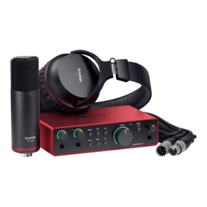 Scarlett 2i2 STUDIO MK4 Combo Interfaz 2i2 MK4 + Micrófono Condensador + Audífono Cerrado - Focusrite.